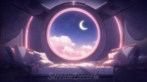 Spaceship Neon Animated Vtuber Background