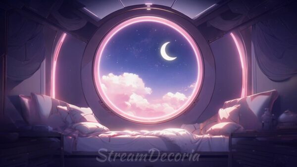 Spaceship Neon Animated Vtuber Background