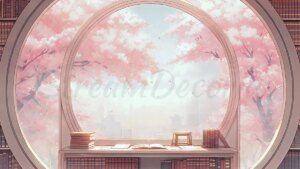 Cozy Sakura Study Room - Vtuber Background