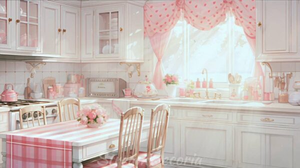 Pink Kitchen - Cute Vtuber Background